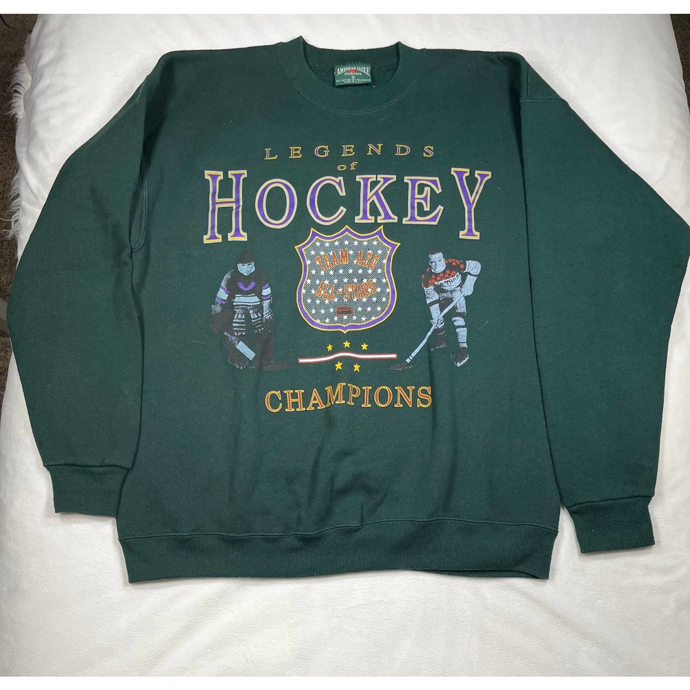Vintage American Eagle Men's Legends of Hockey Champions  Sweatshirt Size L